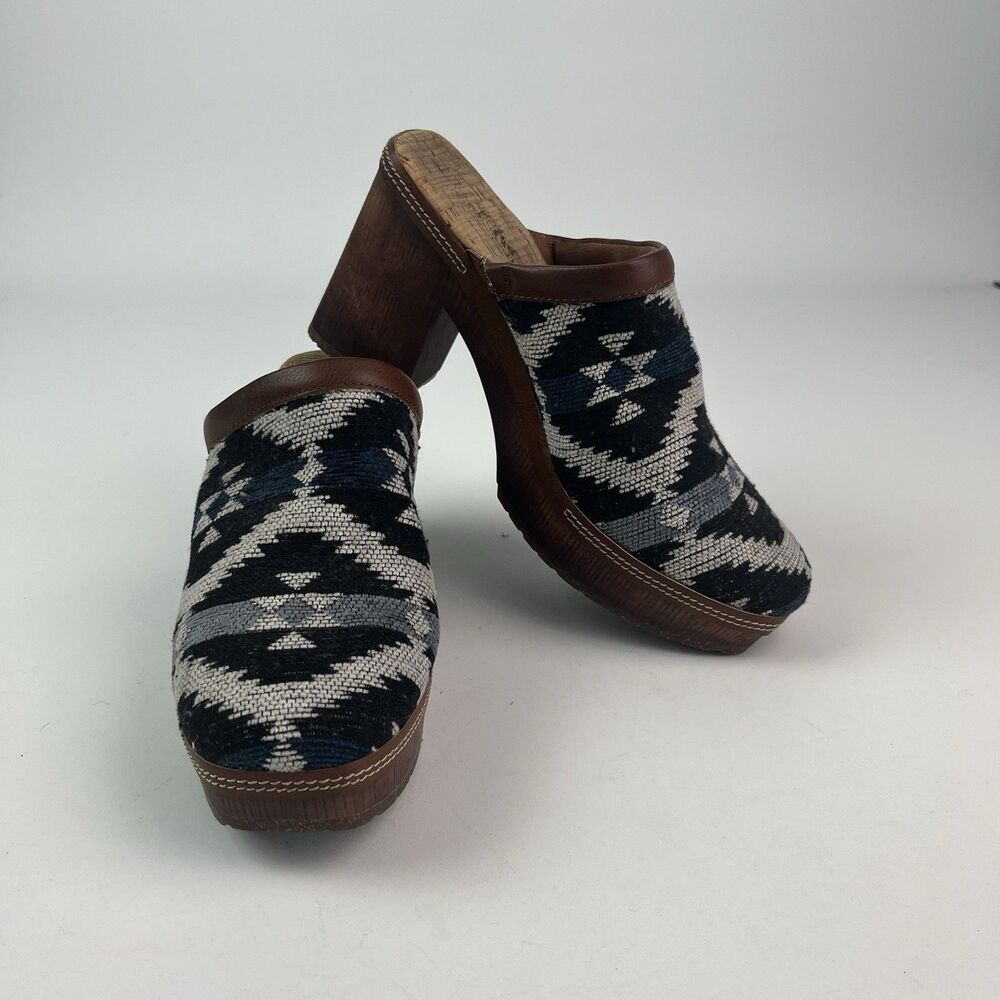Korks Lori Aztec western Platform Clogs Size 10 shoe festival boho - Picture 10 of 14